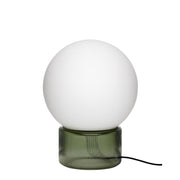 Bordlampe Opalglas Hvid/Grøn Ø17xh33cm - Hübsch - Bordlamper -991201 - ByNordico (4613064065137)