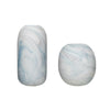 Vase Marmor-art Blåhvid Glas - Sæt af 2 stk. - Hübsch - Vaser -281102 - ByNordico (4414262739057)
